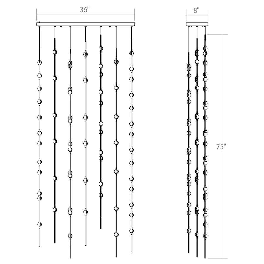 Sonneman Constellation 36" Wide Linear Chandelier
