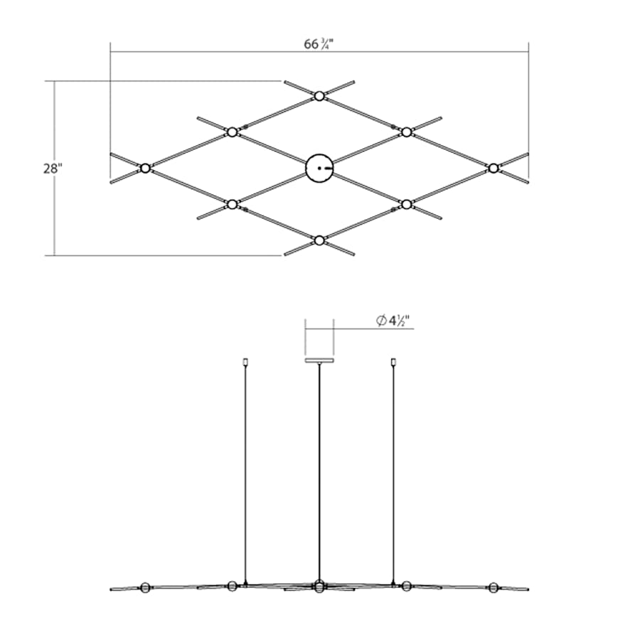 Sonneman Constellation Aquarius Minor 9 Light 67" Wide LED Chandelier with Optical Acrylic Shades