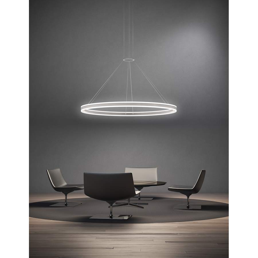 Sonneman Double Corona 32" Wide Integrated LED Ring Chandelier with Acrylic Shades