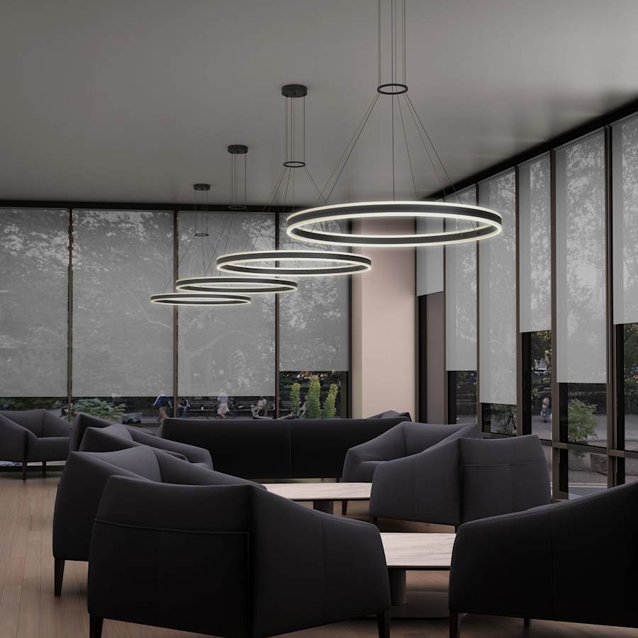 Sonneman Double Corona 32" Wide Integrated LED Ring Chandelier with Acrylic Shades