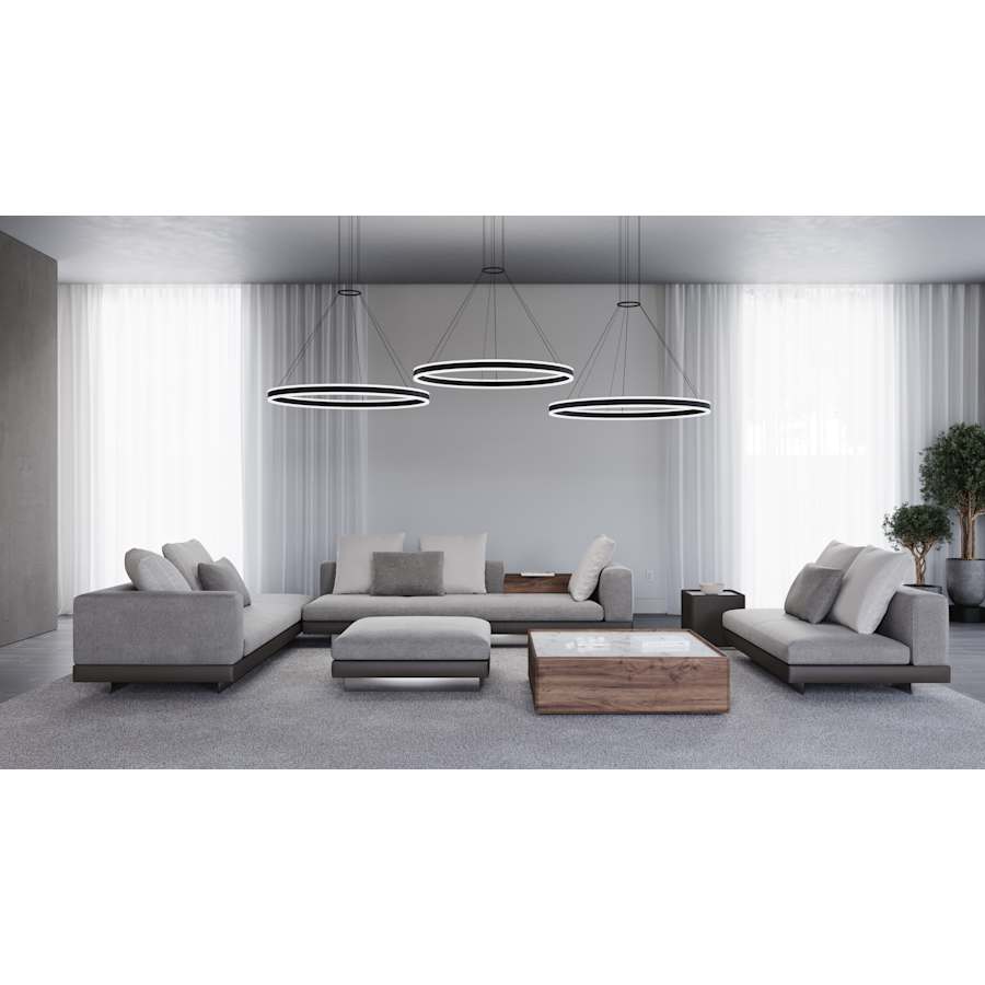 Sonneman Double Corona 32" Wide Integrated LED Ring Chandelier with Acrylic Shades