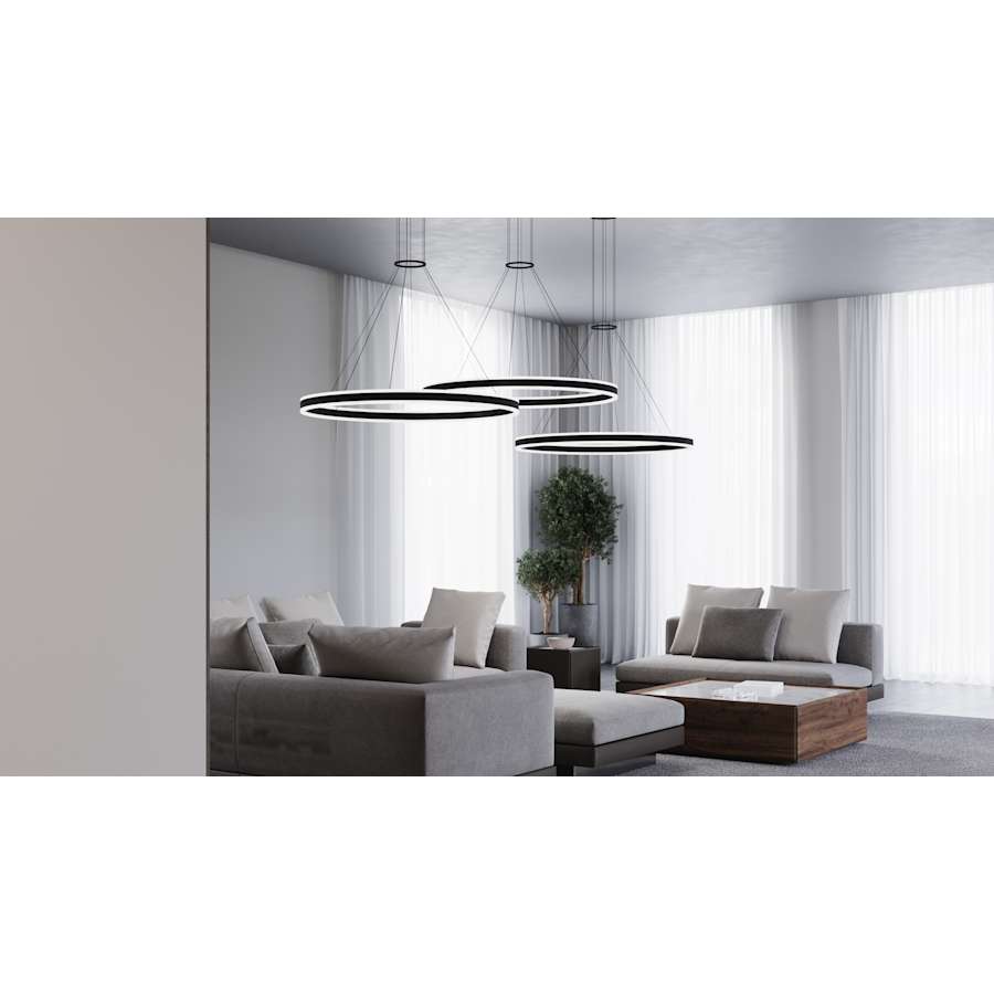 Sonneman Double Corona 32" Wide Integrated LED Ring Chandelier with Acrylic Shades