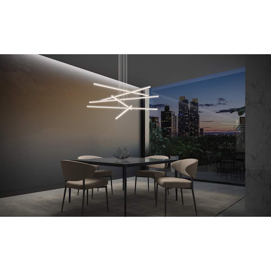 Sonneman Stix 40" Wide 6 Arm LED Chandelier