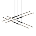Sonneman Tik-Tak 47-1/2" Wide LED Two Tier Linear Chandelier with Optical Acrylic Shades