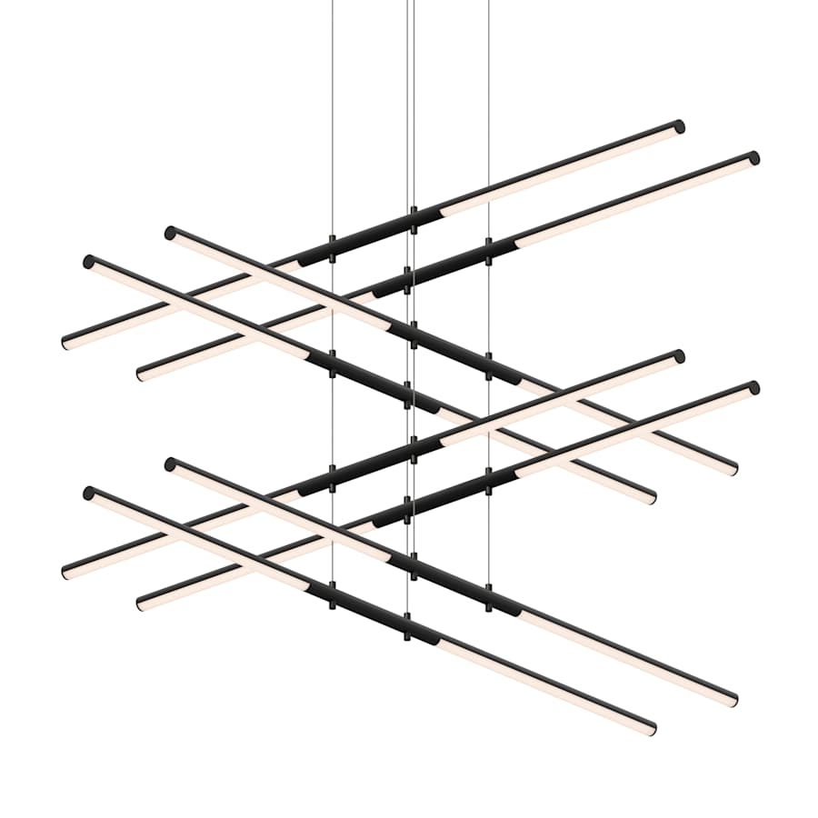 Sonneman Tik-Tak 47-1/2" Wide LED Four Tier Linear Chandelier with Optical Acrylic Shades