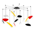 Sonneman Papillons 13 Light 58" Wide LED Suspension Multi Light Pendant with Black, Red, and Yellow Shades