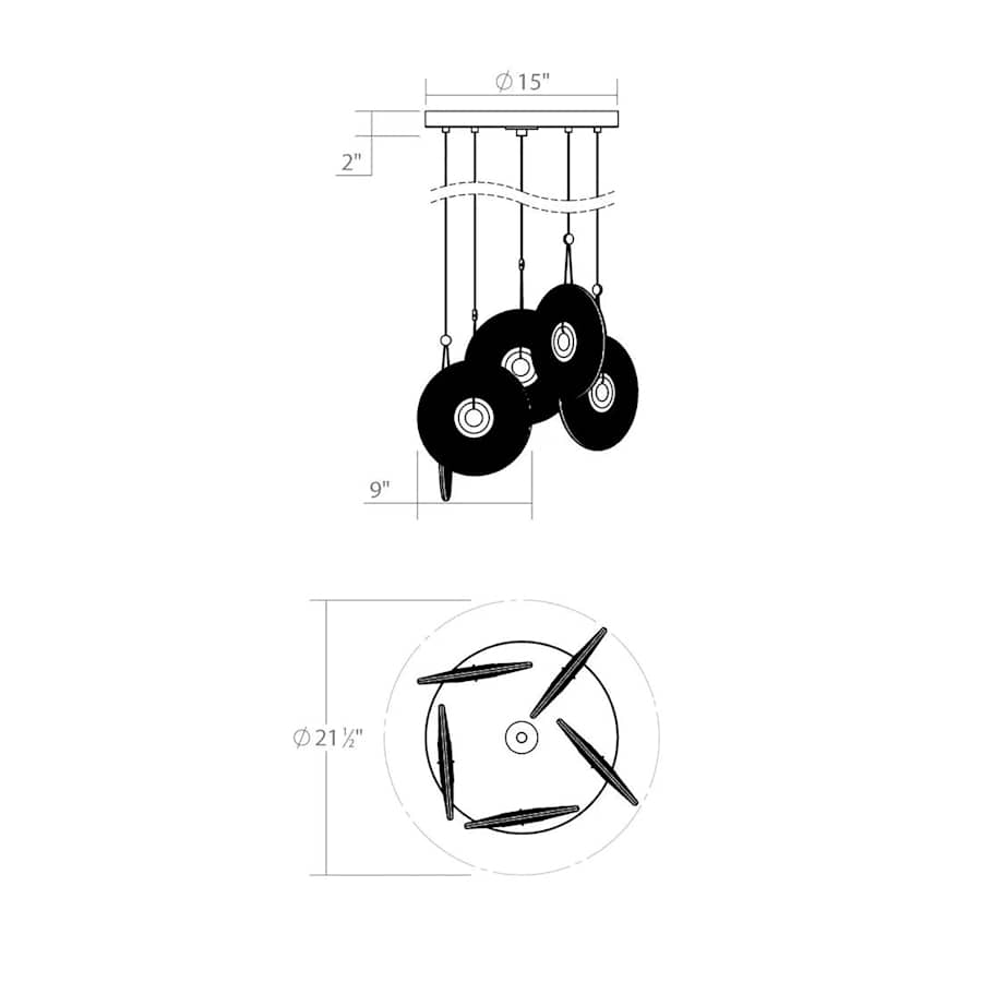 Sonneman Meclisse 5 Light LED Pendant