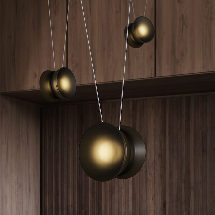 Sonneman Yo-Yo 156" Wide LED Multi Light Pendant with Smoke Glass Shades