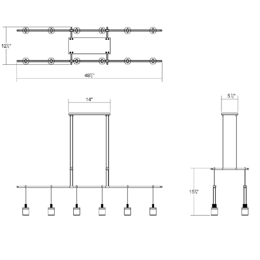 Sonneman Suspenders LED 2-Tier Tandem Linear Pendant