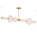 Studio M Gusto 71" Wide LED Abstract Linear Chandelier with Hand-Blown Glass Shades
