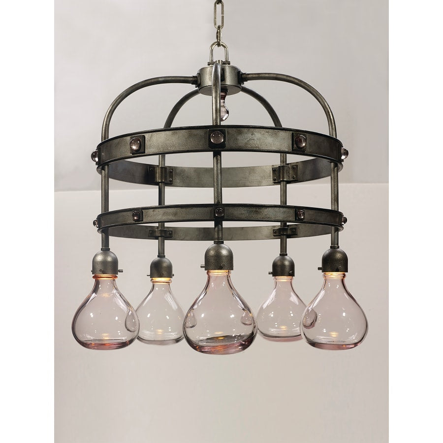 Studio M Napa 5 Light 30-1/2" Wide Integrated LED Multi Light Pendant with Glass Shades and Crystal Accents