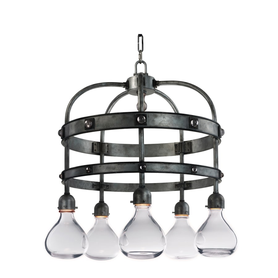 Studio M Napa 5 Light 30-1/2" Wide Integrated LED Multi Light Pendant with Glass Shades and Crystal Accents