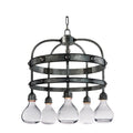 Studio M Napa 5 Light 30-1/2" Wide Integrated LED Multi Light Pendant with Glass Shades and Crystal Accents