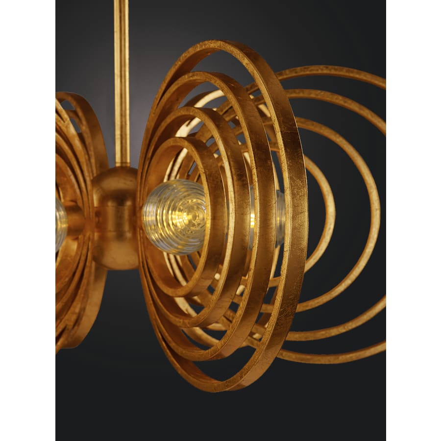 Studio M Frequency 8 Light 38" Wide LED Chandelier with Ribbed Glass Shades