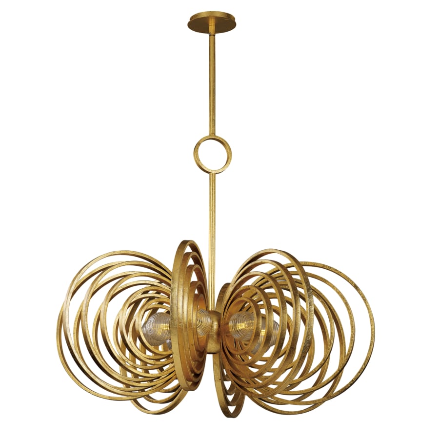 Studio M Frequency 8 Light 38" Wide LED Chandelier with Ribbed Glass Shades