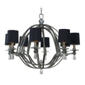 Studio M Triomphe 8 Light 38" Wide Chandelier with Silk Shades and Crystal Accents