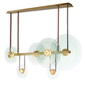 Studio M Stratum 61" Wide LED Abstract Chandelier with Clear Glass Shades