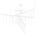 Suspenders 82.5"W 4-Tier Tri-Bar Satin White Crystal Ladder Luminaires