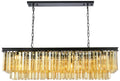 Sydney 12 Lt Matte Black Chandelier (Golden Teak)