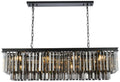 Sydney 12 Lt Matte Black Chandelier Silver Shade - Grey