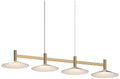 Systema Staccato 4-Light Linear Pendant with Shallow Cone Shades - Brass