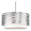 Hammerton Studio Tempest 4 Light 24" Wide Drum Chandelier - Medium (E26) with White Linen Inner and Finished to Match Metal Outer Shade