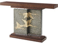 Flight Rectangle Console Table Hyedua Veneer and Pewter