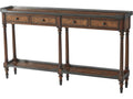 The Louis XVI Leather Console Table with Brass Mounts
