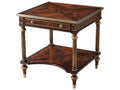 Director's Side Table with Brass Bound Top and Frieze Drawer