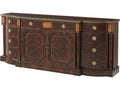 Donwell Mahogany and Yew Burl Buffet with Brass Inlay