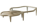 Tide Free-Form Coffee Table Oak and Glass Sandalwood Finish