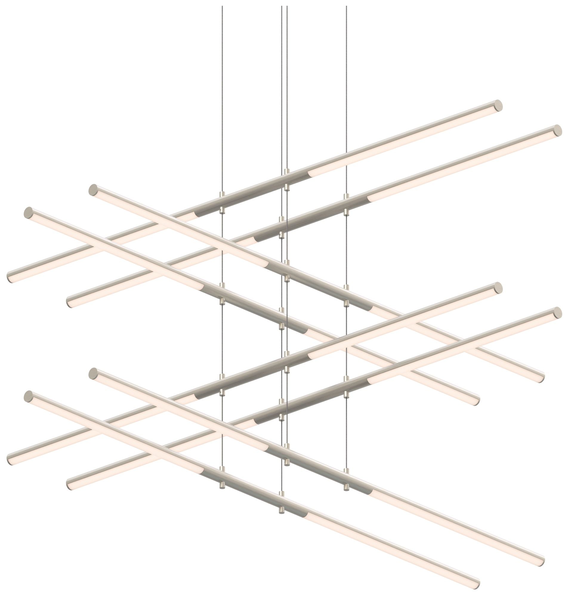 Tik.Tak Stack 47.5" Wide Satin Nickel 4.Tier LED Pendant