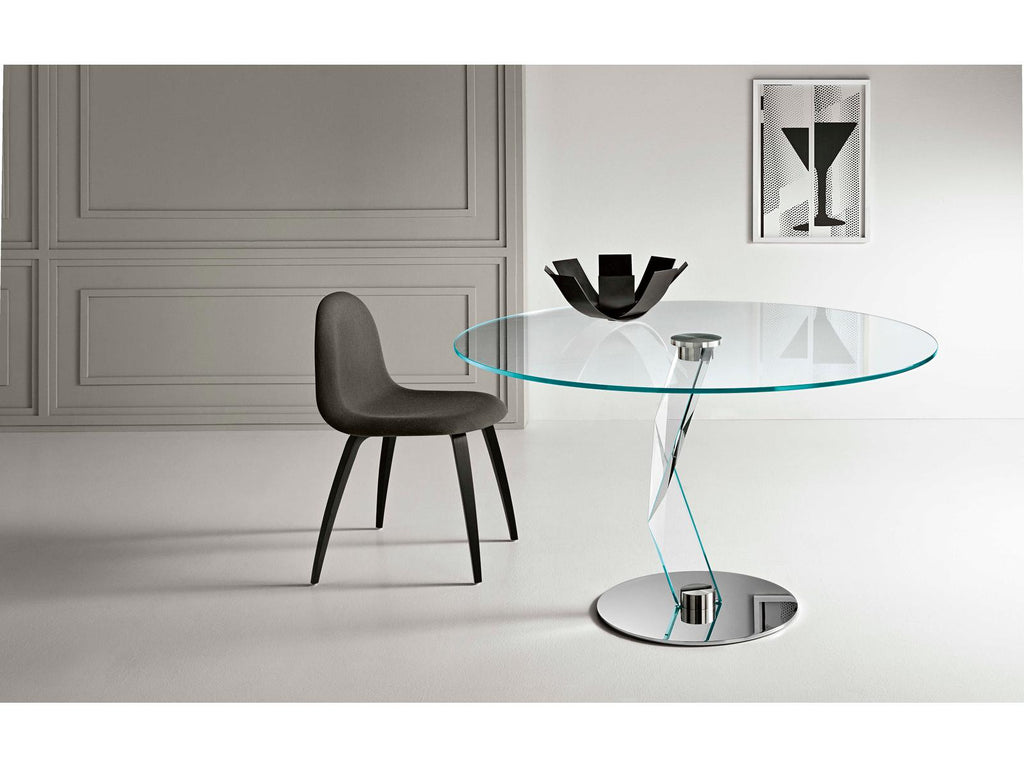 Bakkarat Alto Round Dining Table with Extra Clear Glass Top