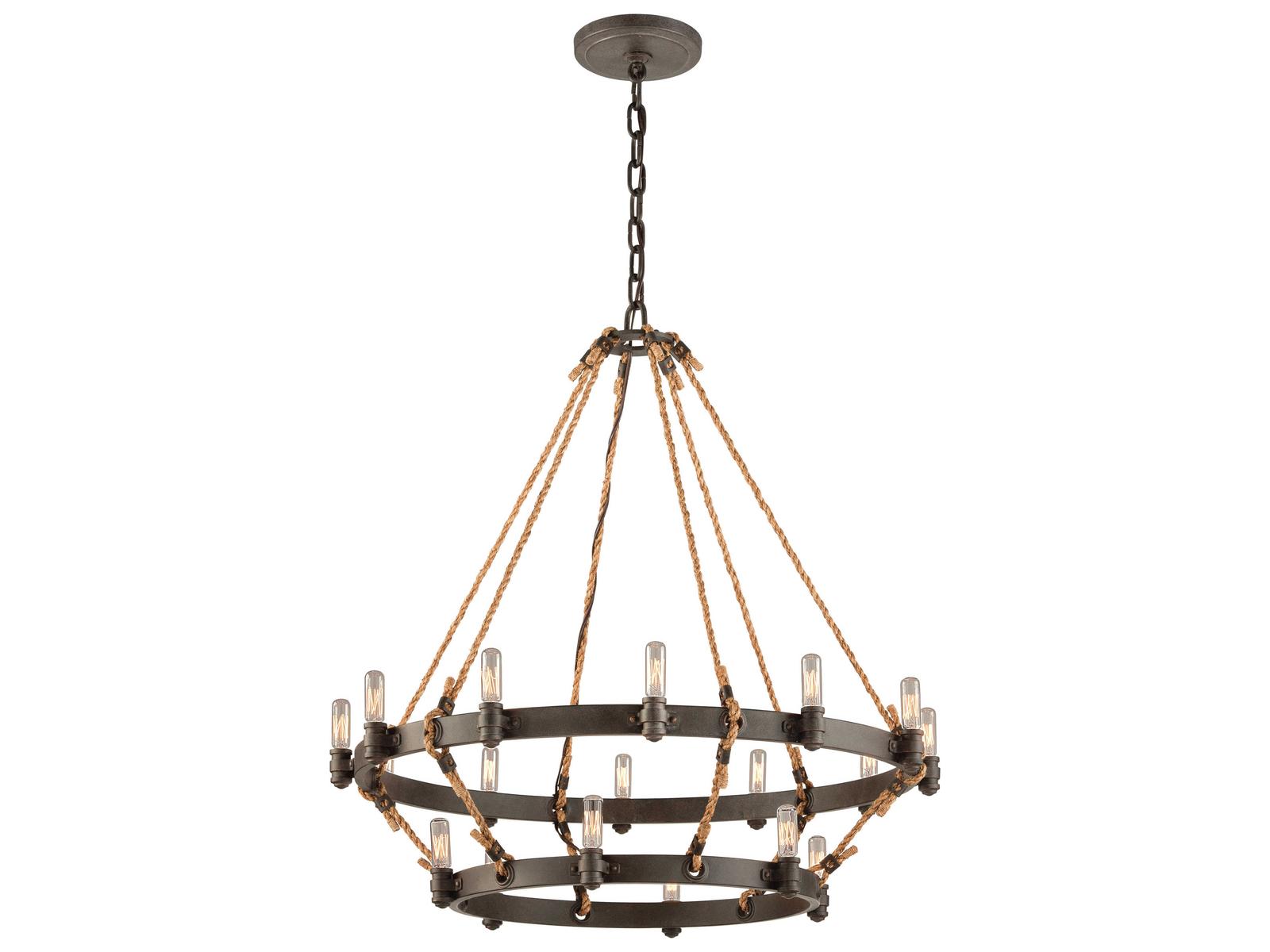 Troy Lighting 18-Light Pike Place Chandelier in Heritage Bronze
