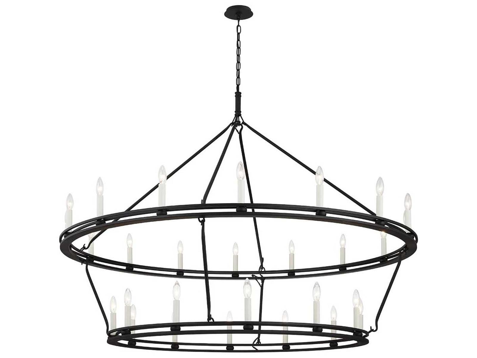 Troy Lighting 28-Light Sutton Chandelier in Textured Black