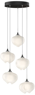 Ume 16.6" Wide 5-Light Ink Pendant With Frosted Glass Shade