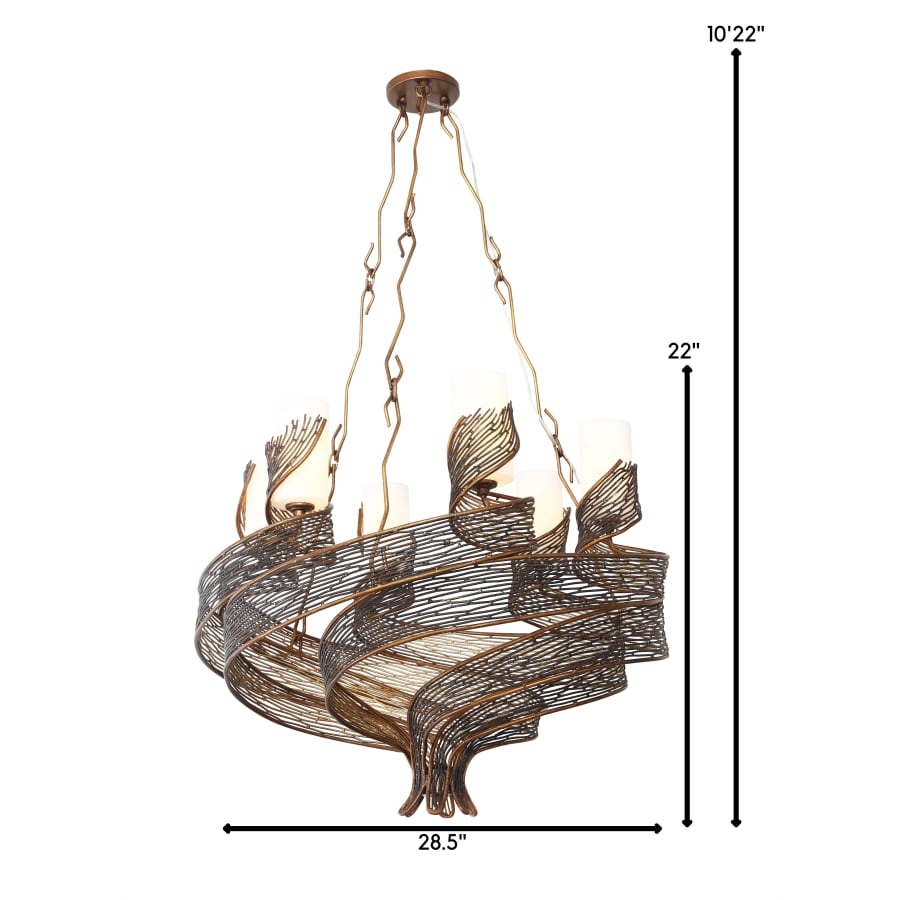 Varaluz Flow 6 Light 29" Hand Forged Recycled Steel Chandelier