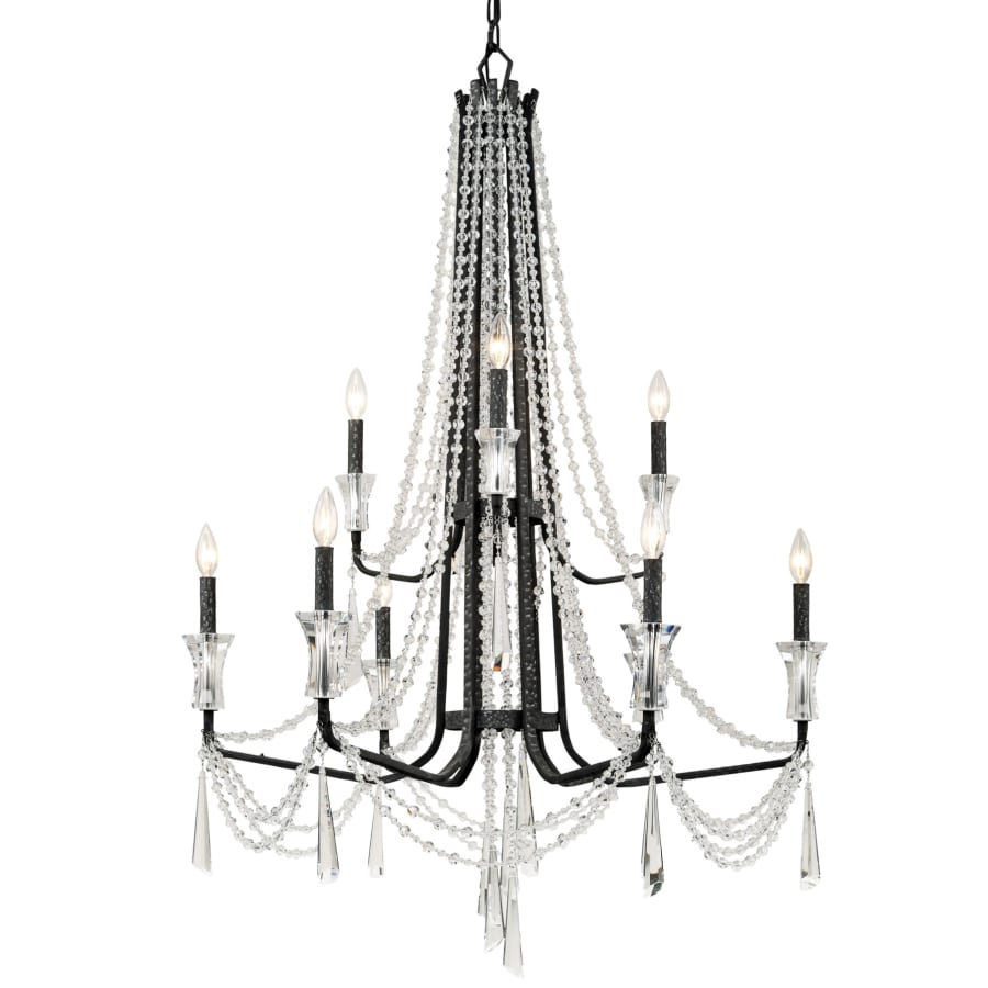 Varaluz Barcelona 9 Light 35" Wide Crystal Chandelier