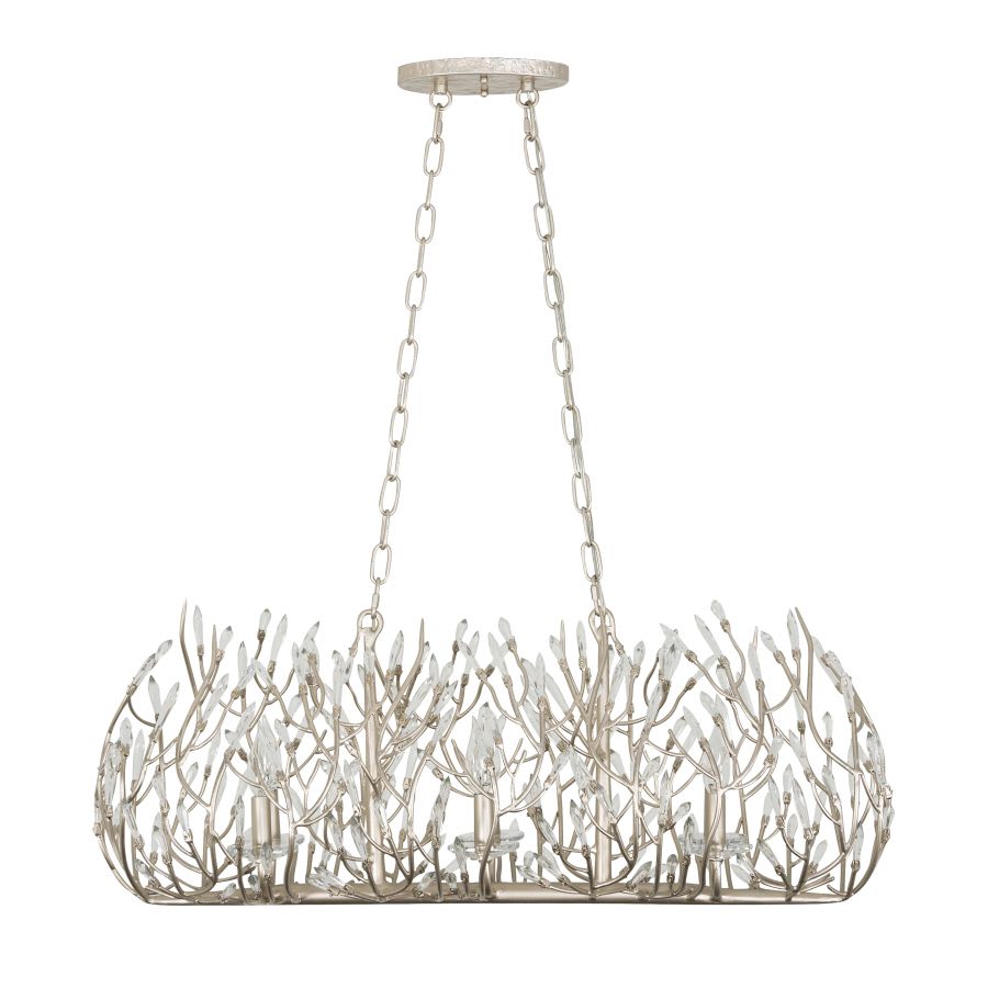 Varaluz Bask 6 Light 36" Wide Crystal Linear Pendant