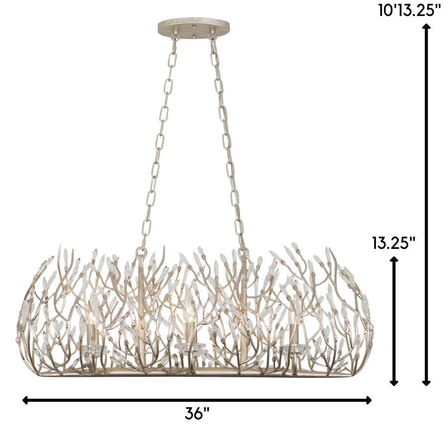 Varaluz Bask 6 Light 36" Wide Crystal Linear Pendant