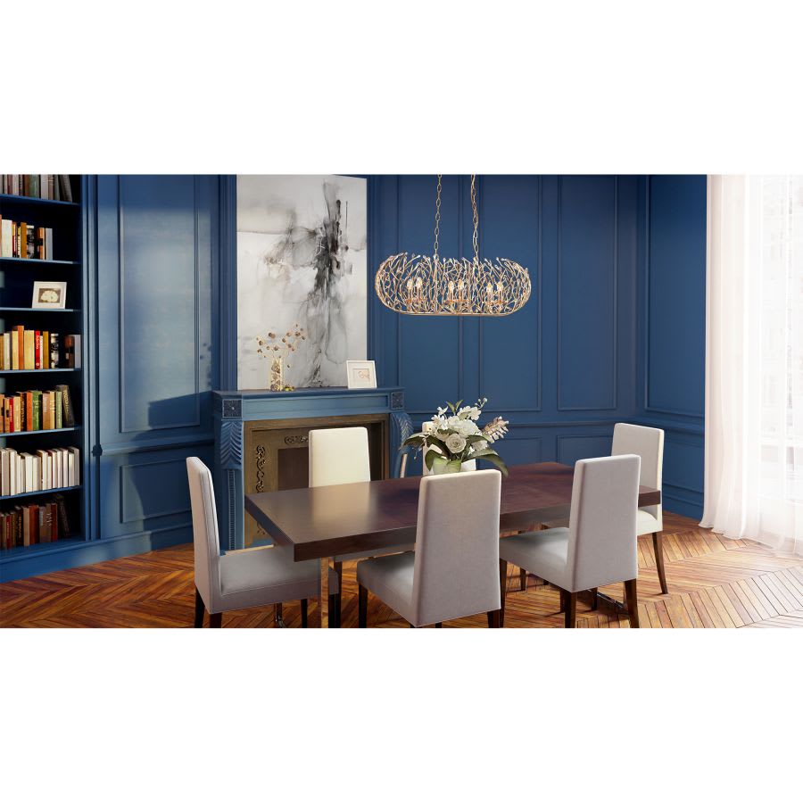 Varaluz Bask 6 Light 36" Wide Crystal Linear Pendant