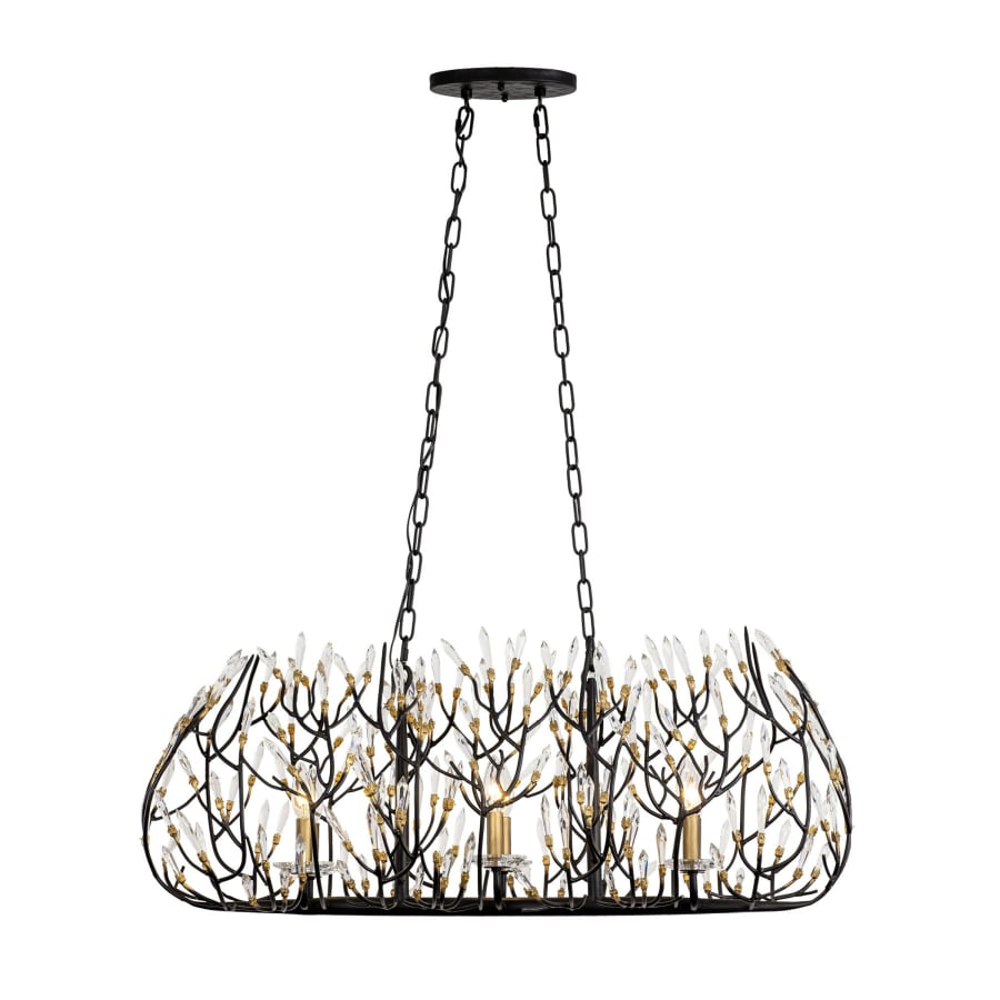 Varaluz Bask 6 Light 36" Wide Crystal Linear Pendant