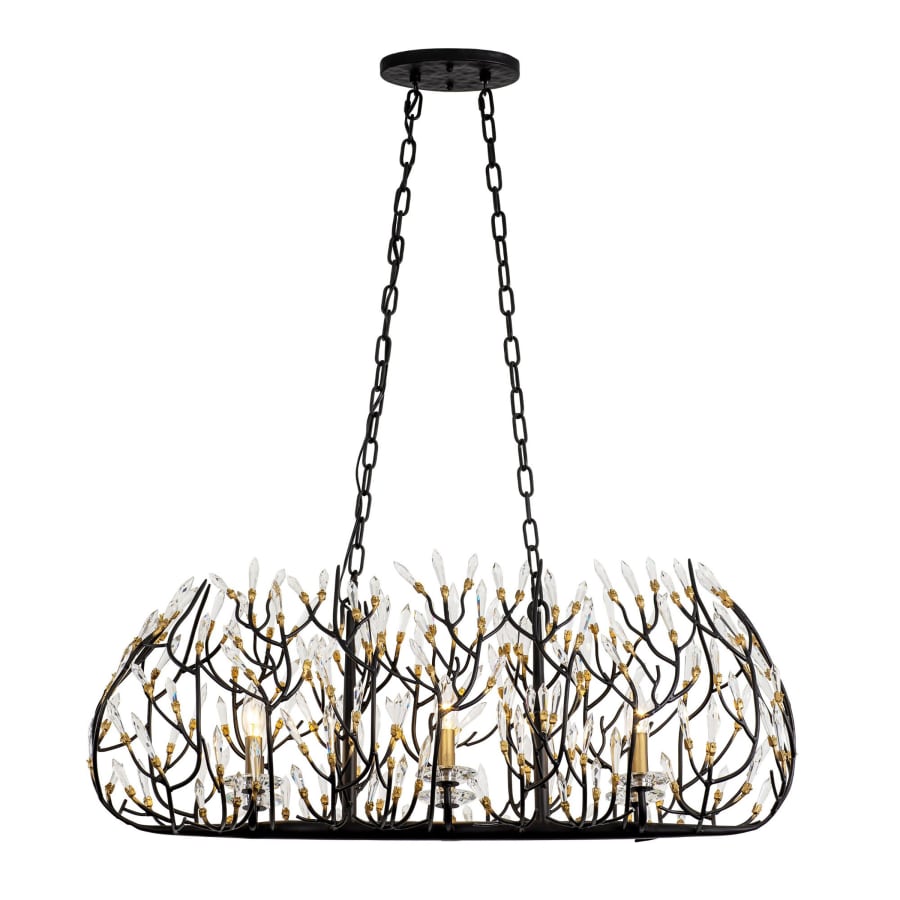 Varaluz Bask 6 Light 36" Wide Crystal Linear Pendant