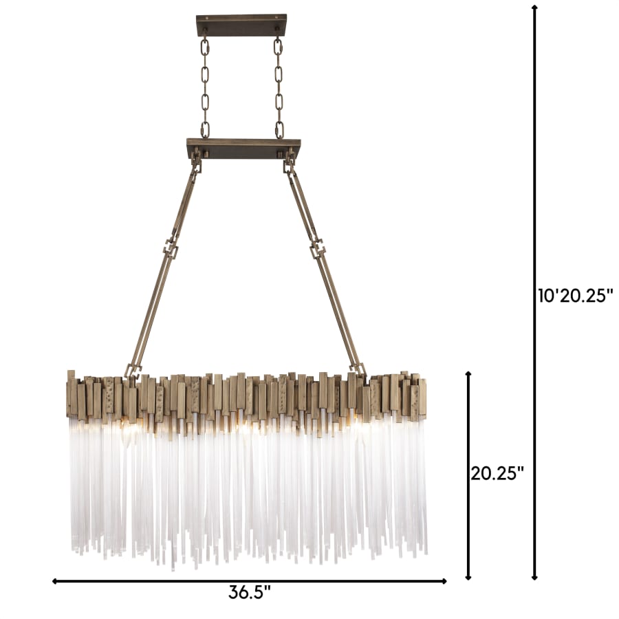 Varaluz Matrix 6 Light 37" Wide Linear Chandelier