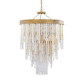 Varaluz Lafayette 7 Light 24" Wide Crystal Waterfall Chandelier