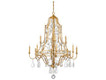 Wildwood Buckhead 12-Light Chandelier in Antique Gold Leaf with Clear Crystals