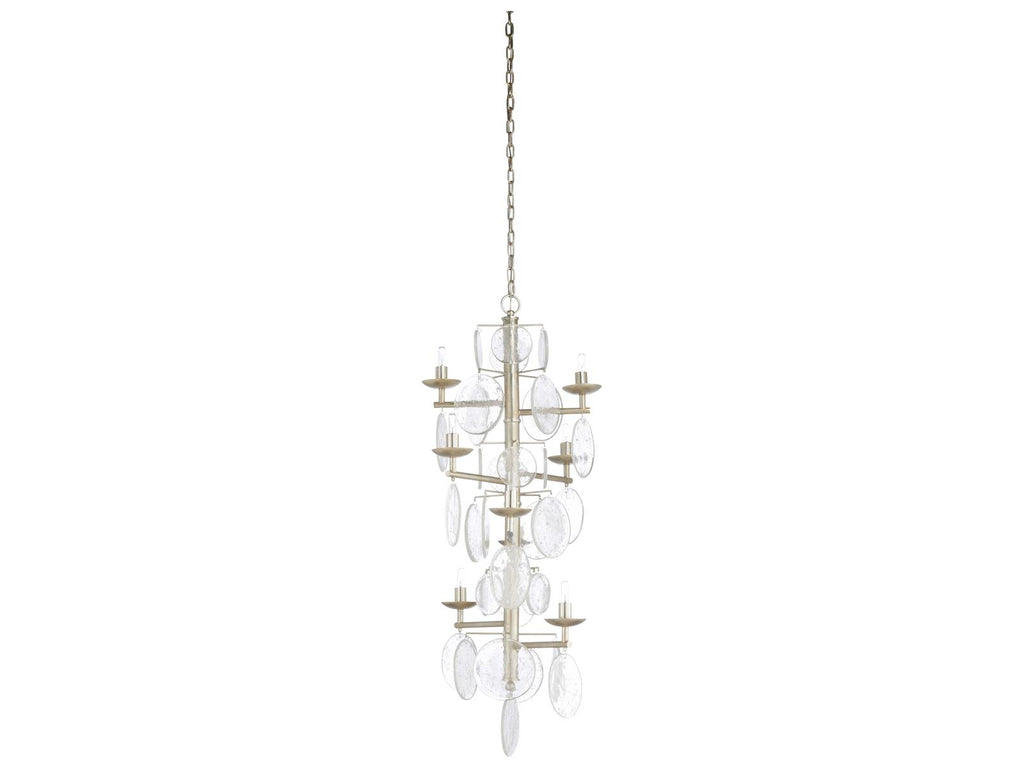 Wildwood Liza 8-Light Chandelier in Silver Leaf with Cast Glass Discs