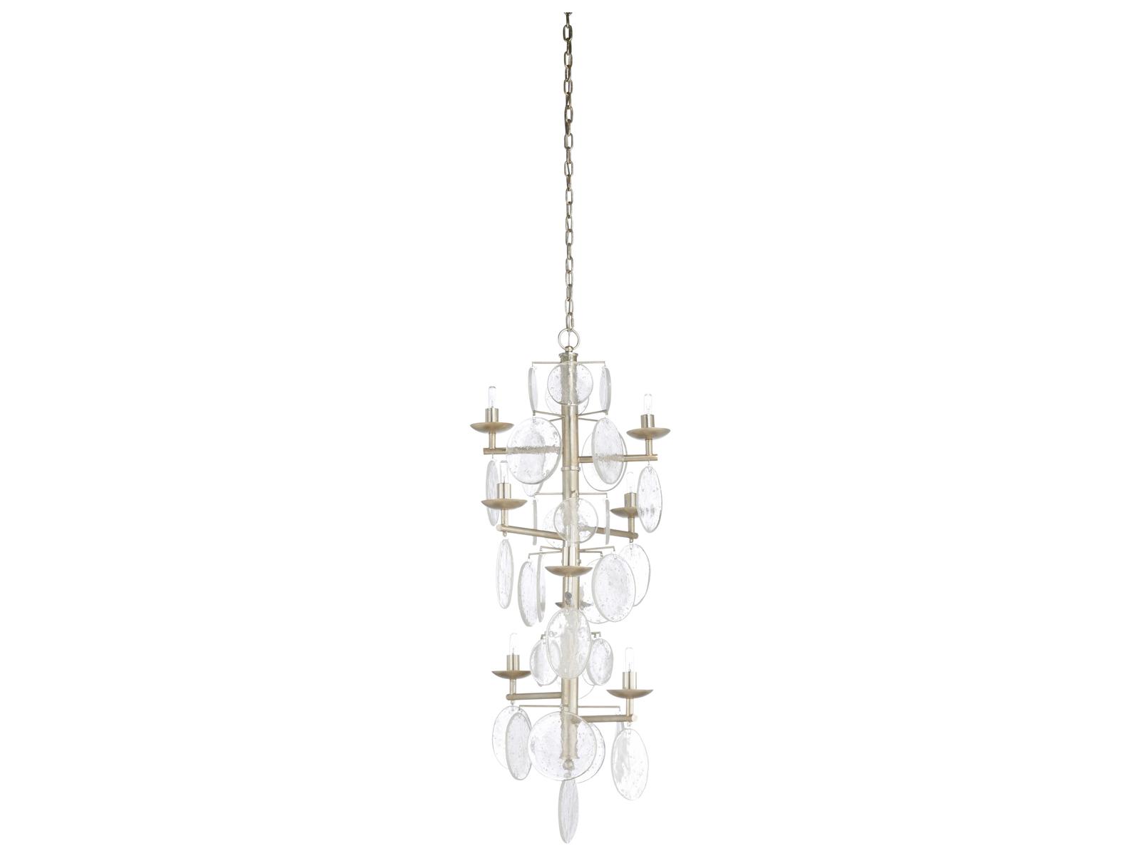 Wildwood Liza 8-Light Chandelier in Silver Leaf with Cast Glass Discs