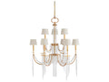 Wildwood Mackie 9-Light Chandelier in Antique Brass with Glass Beads
