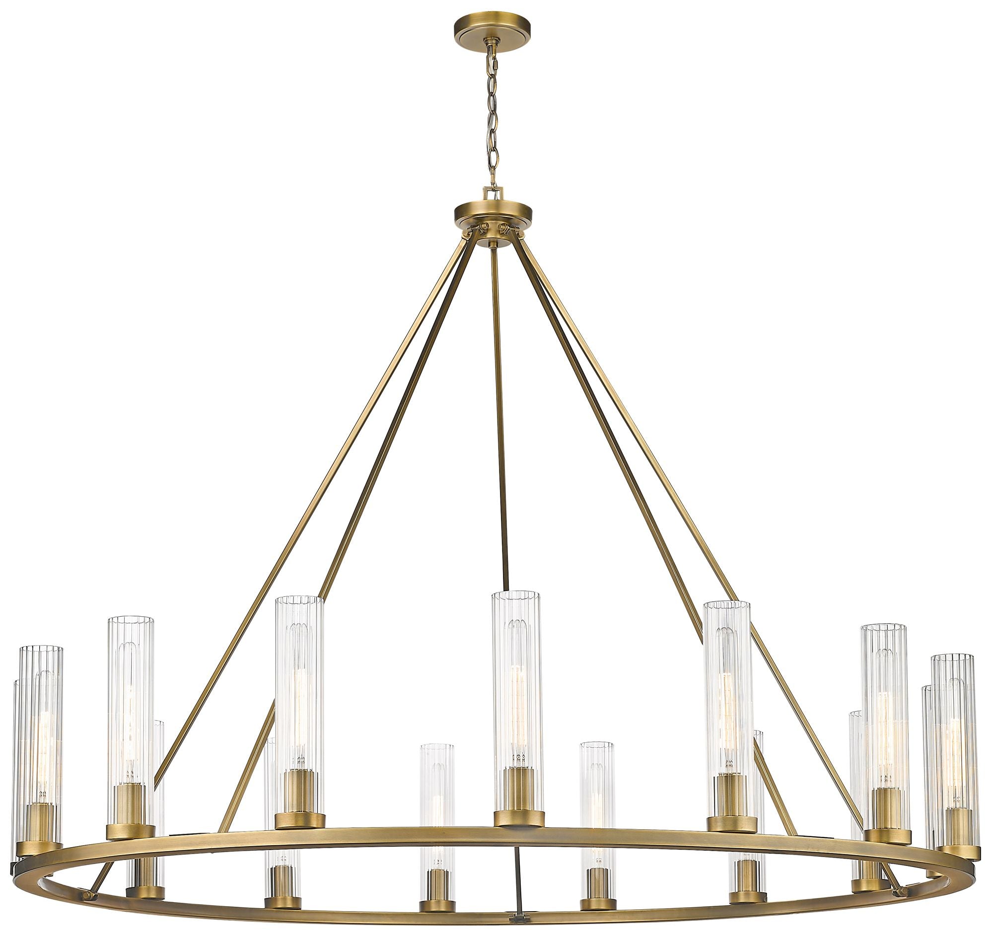 Z-Lite 15 Light Chandelier in Rubbed Brass Finish